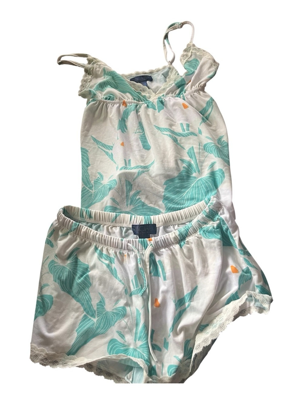Rachel Zoe White & Teal Floral Romper Set